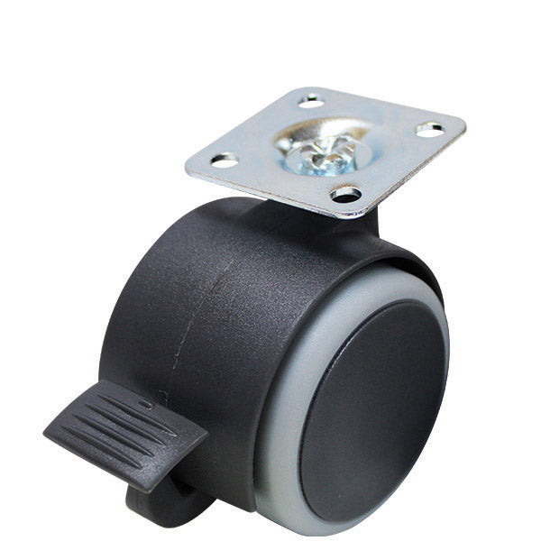 Pack of 2 Non-Marking Twin Wheel Plate Castors (S058BPK2) QTY 2 image 0