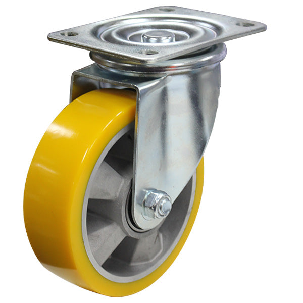 150mm Crowned Polyurethane Wheel 300kg Capacity Castor (S6024) image 0