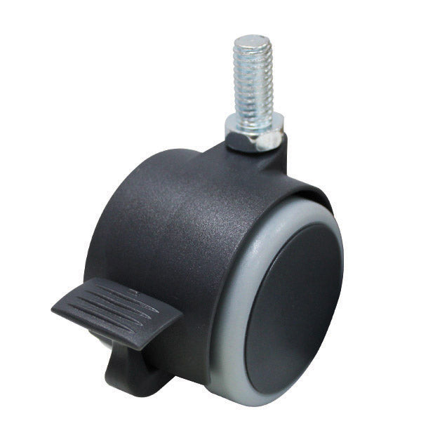 Pack of 2 Non-Marking Twin Wheel Threaded Stem Castors (S054BPK2) QTY 2 image 0