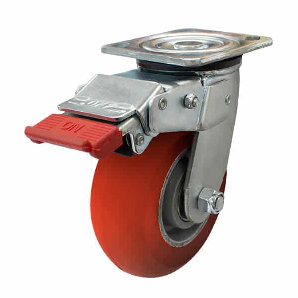 150mm Donut Profile Poly on Aluminium Wheel Castor 150kg Capacity (S6626SLB) image 0