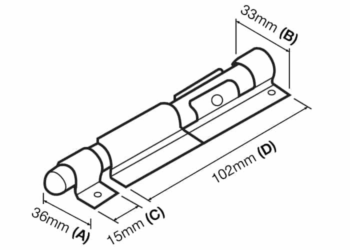 Barrel Bolt Gate Latch (GTR145) image 1
