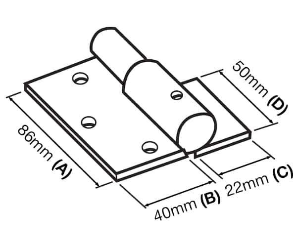 Right Handed Butt Hinge (GTR109) image 1