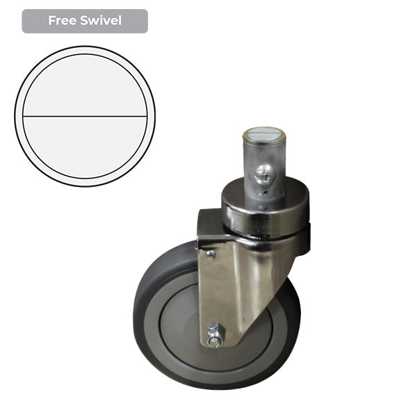 Swivel 125mm Grey Rubber Wheel Central Locking Castor (S5293) image 0
