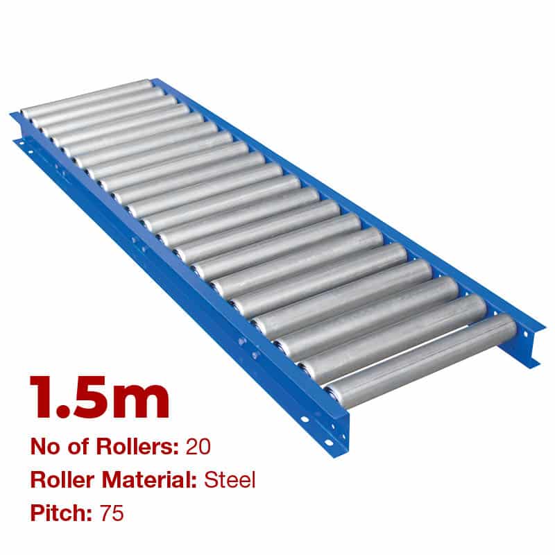 450mm Wide Gravity Conveyor with Steel Rollers - 1.5m Long (CGR081) image 0