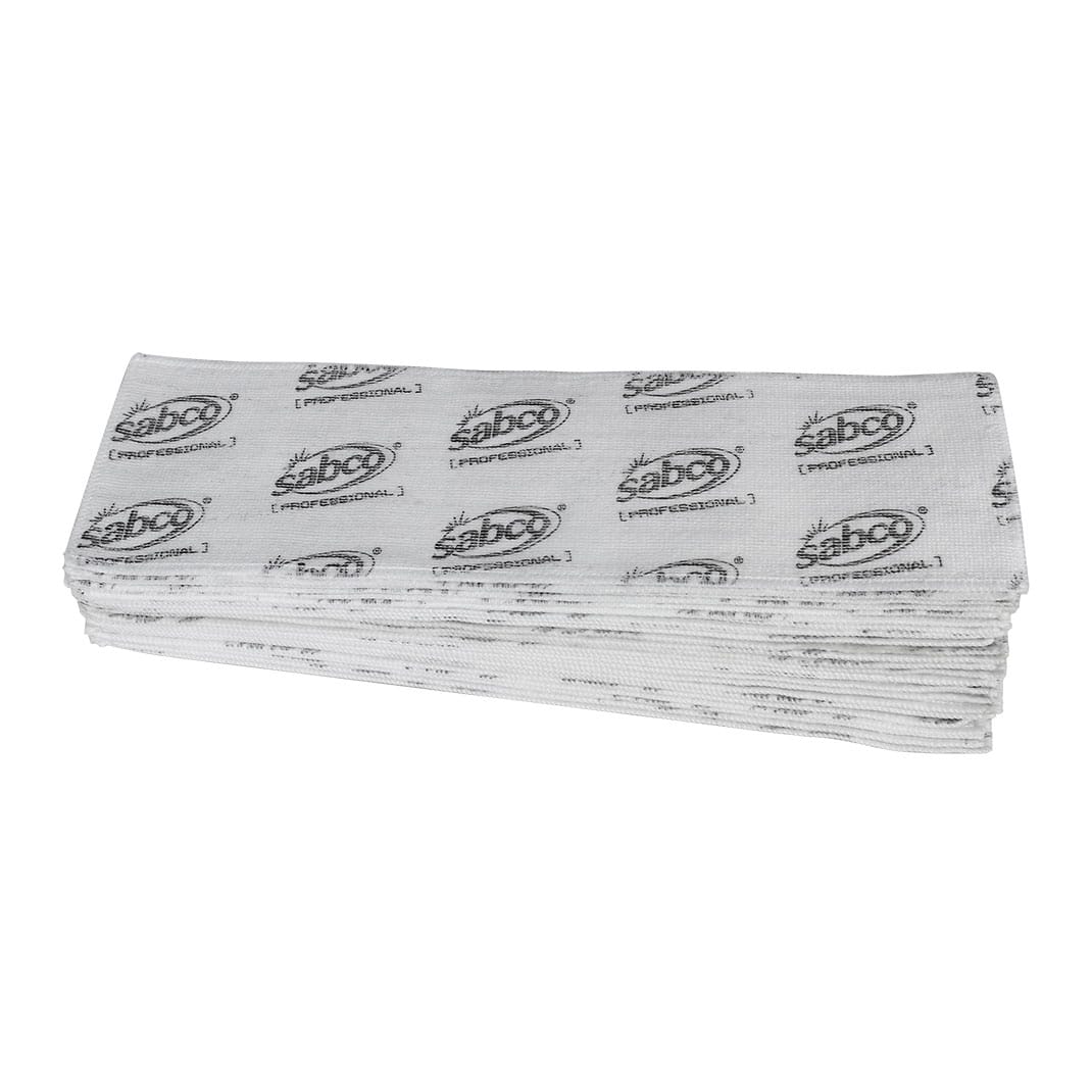SABCO ULTRACLEAN MICROFIBRE DISPOSABLE FLAT MOP PADS-WHITE-25PK (SABC-1271) image 2