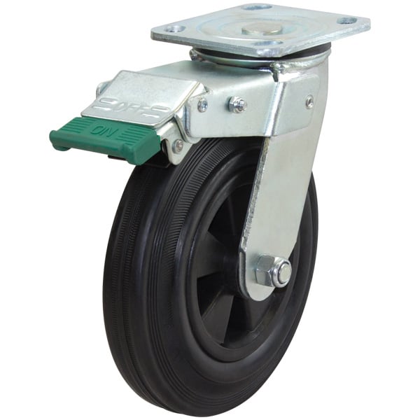Richmond Castor Swivel with 200mm Rubber Wheel and Directional Lock (S8872D) image 0