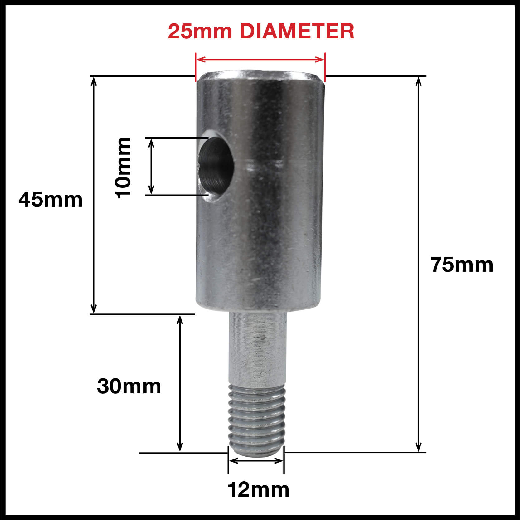 Solid Metal Pintle Parts For 25mm ID Round Tube (600PINTLE-P25) image 1