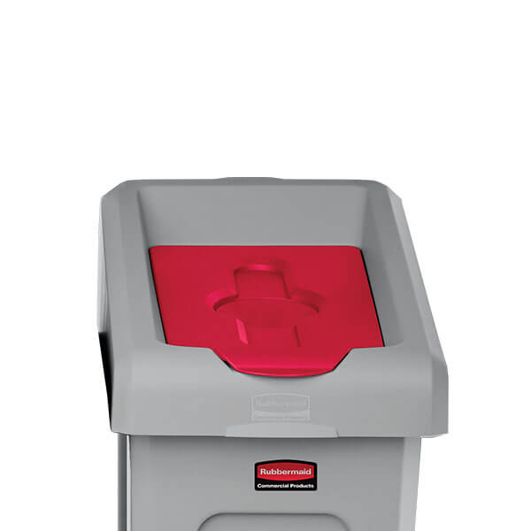 Slim Jim Recycling Station Red Closed Lid image 0