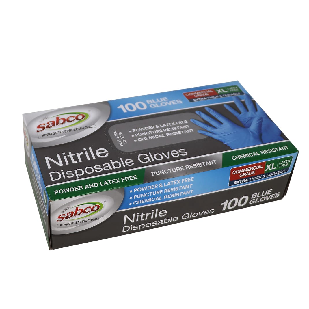 SABCO BLUE NITRILE GLOVES 100PK XL TGA ARTG ID 334715 (SABC-8007) image 1