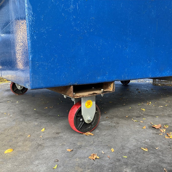 Waste Bin Castor Set with Poly Tyred Cast Iron Wheels (WASTESETT-7) image 3