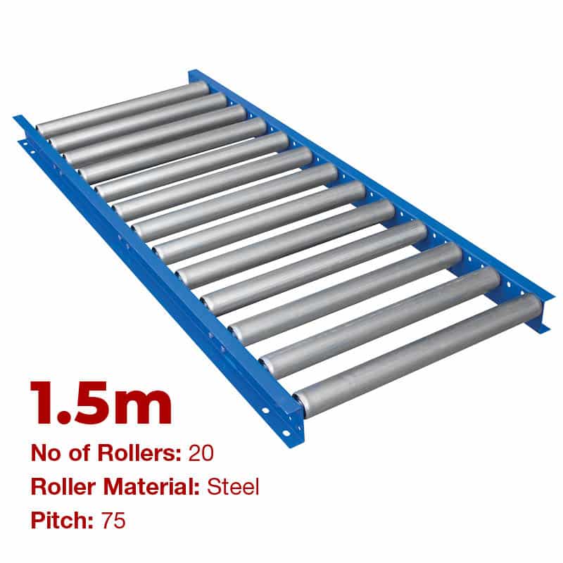 600mm Wide Gravity Conveyor with Steel Rollers - 1.5m Long (CGR092) image 0
