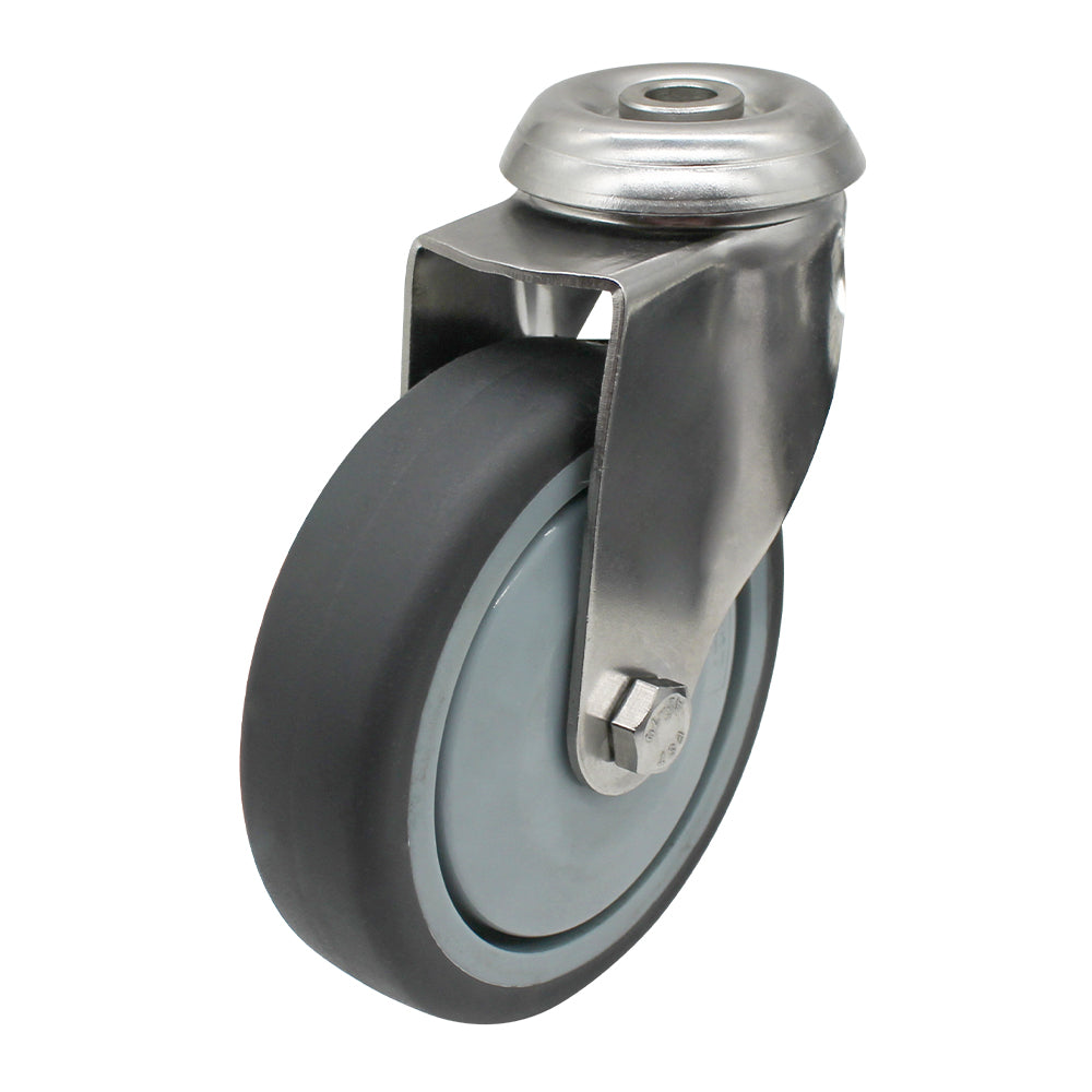 100mm Rubber Wheel 70kg Capacity Stainless Steel Castor (S4728) image 0