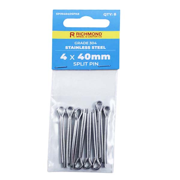 4 x 40mm Stainless Steel Split Pin - 8 Pack (SPIN4040SPK8) image 0