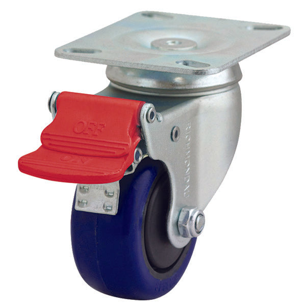 Richmond Castor Swivel with Rebound Rubber 75mm Wheel and Brake (S3116B) image 0