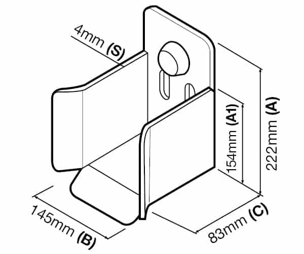 Cantilever Gate End Catch to Suit 140mm Wide Channel (GTR047) image 1