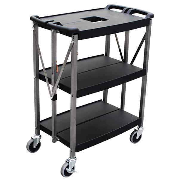Folding Office/Service Trolley - Stainless Steel | STR335 image 0