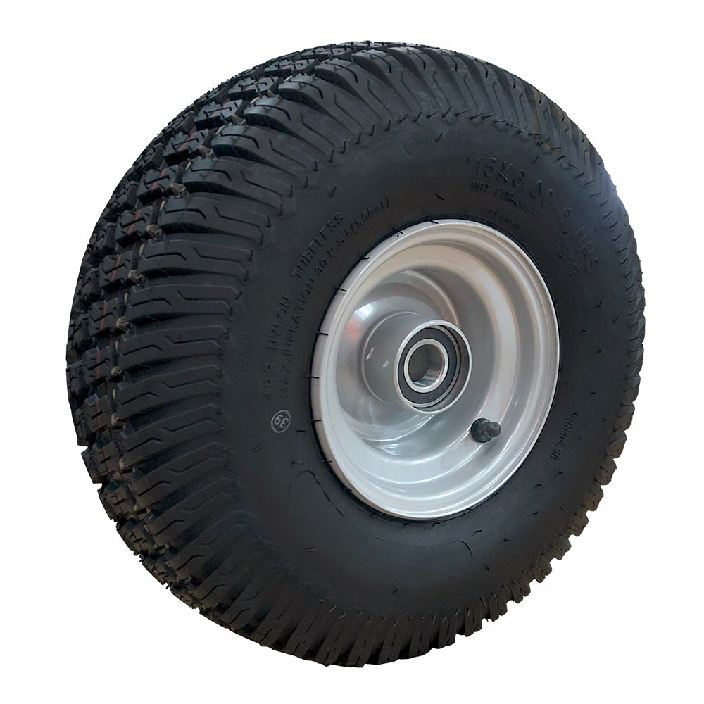 15 X 6.00-6 Pneumatic Wheel With 25mm Precision Bearing And Premium Turf Tyre (PN15-600-6BB) image 0