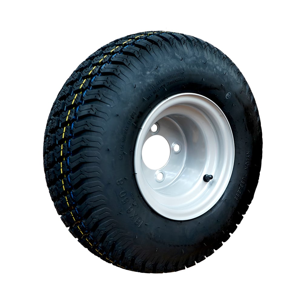 18 X 6.50-8 Pneumatic Wheel With Mini 4 Stud Pattern Rim And Premium Turf Tyre (PN18-650-8MN) image 0