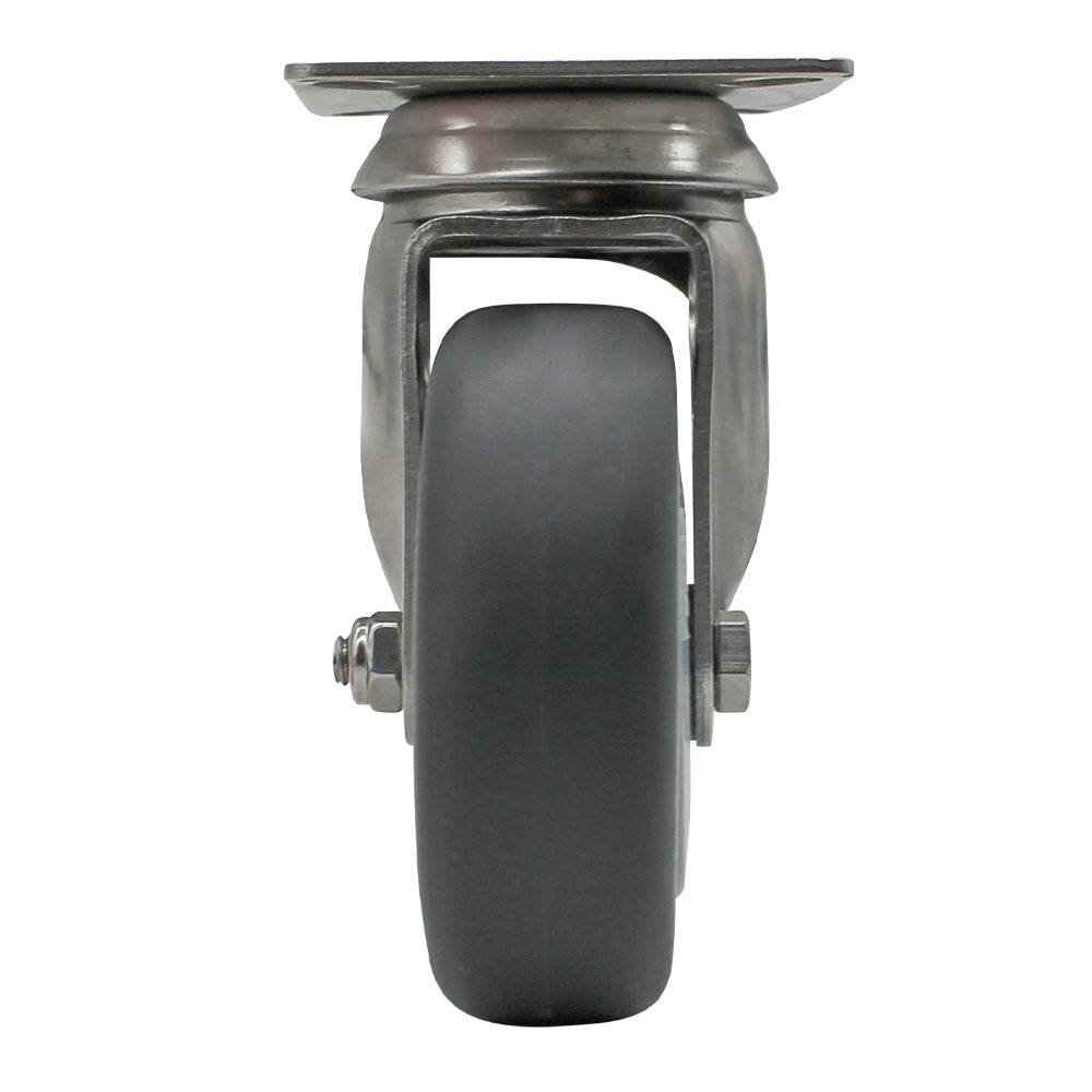 75mm Rubber Wheel 50kg Capacity Stainless Steel Castor (S3726) image 2