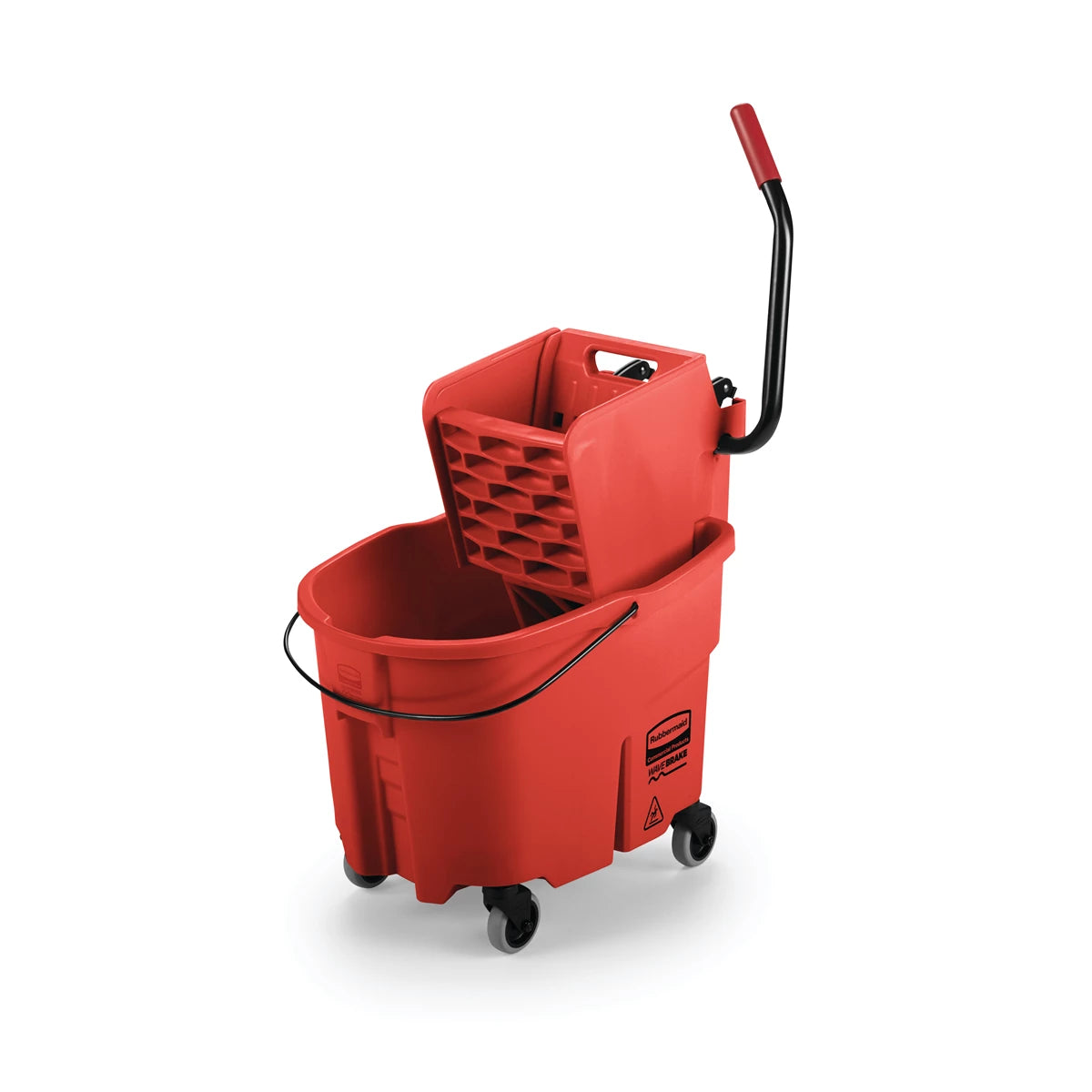 Rubbermaid Commercial Products WaveBrake® 35-Quart Side-Press Bucket and Wringer, Red | FG758888RED