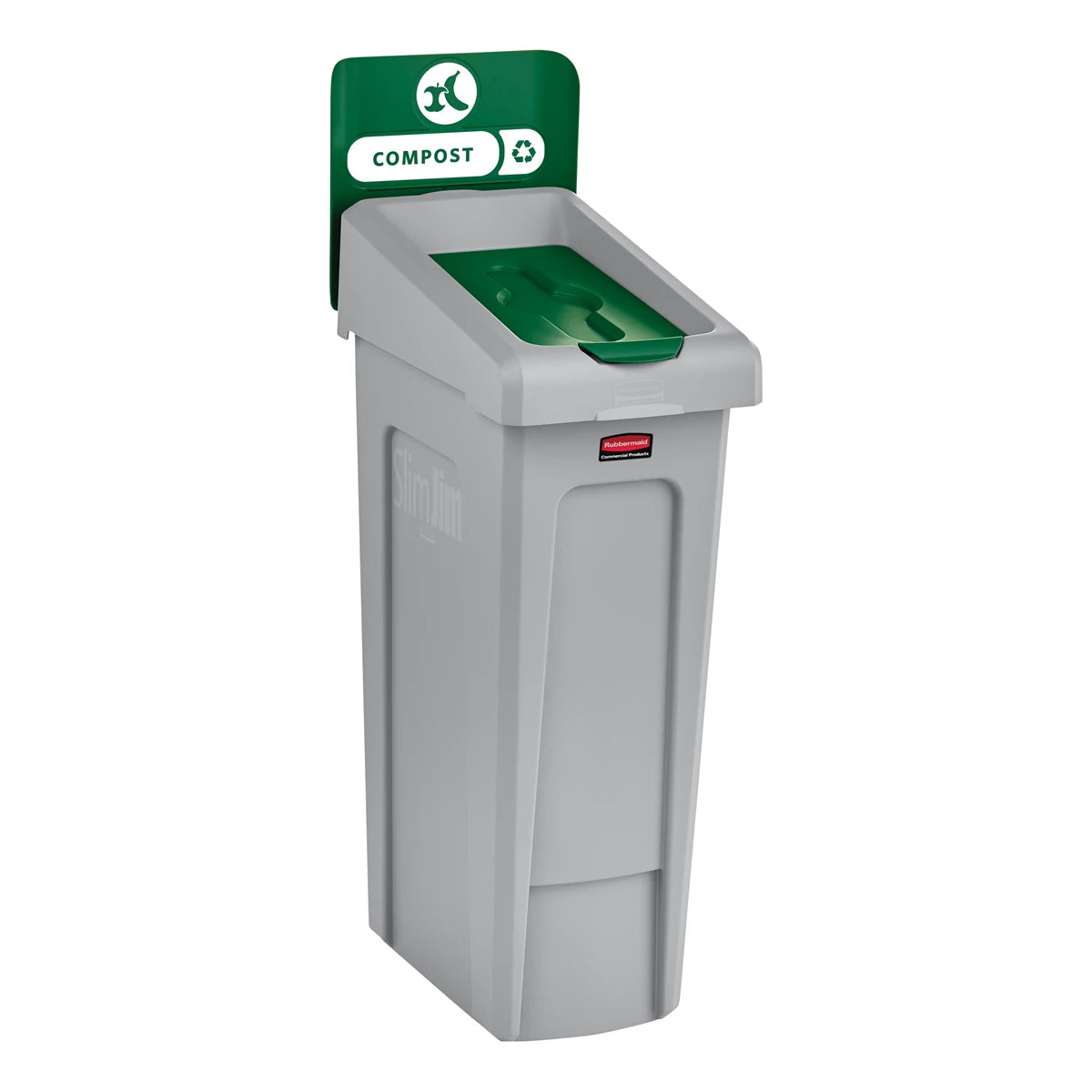 Rubbermaid Slim Jim Recycling Station Green Closed Lid Insert | 2007884