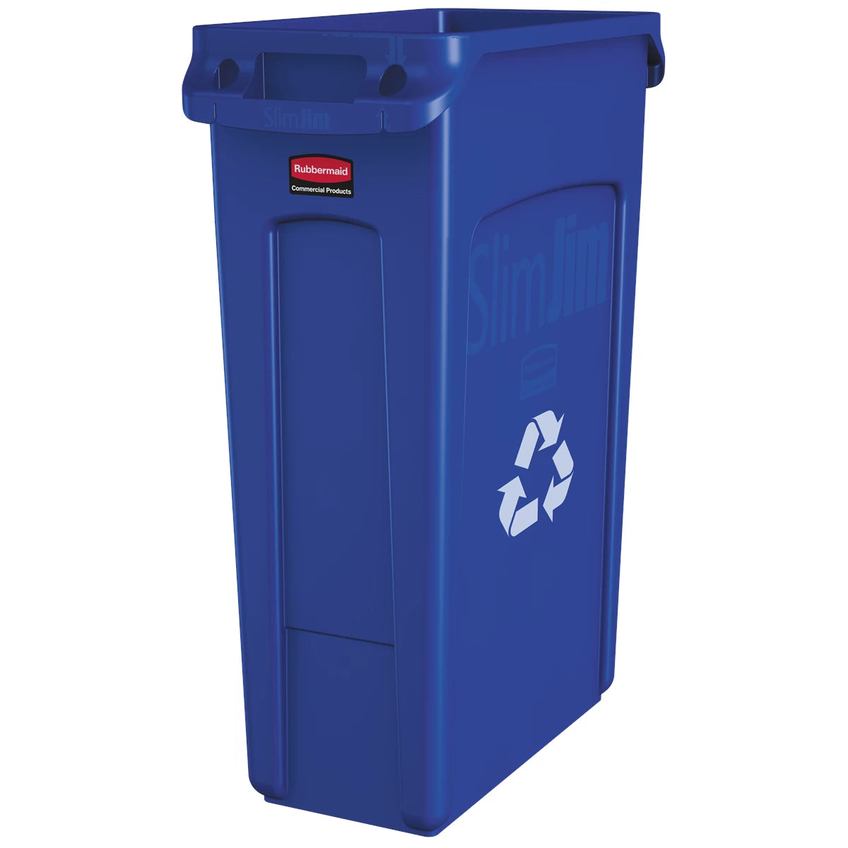 Rubbermaid Slim Jim Vented Channel Recycling Container 87 Litre Blue Color | FG354007BLUE