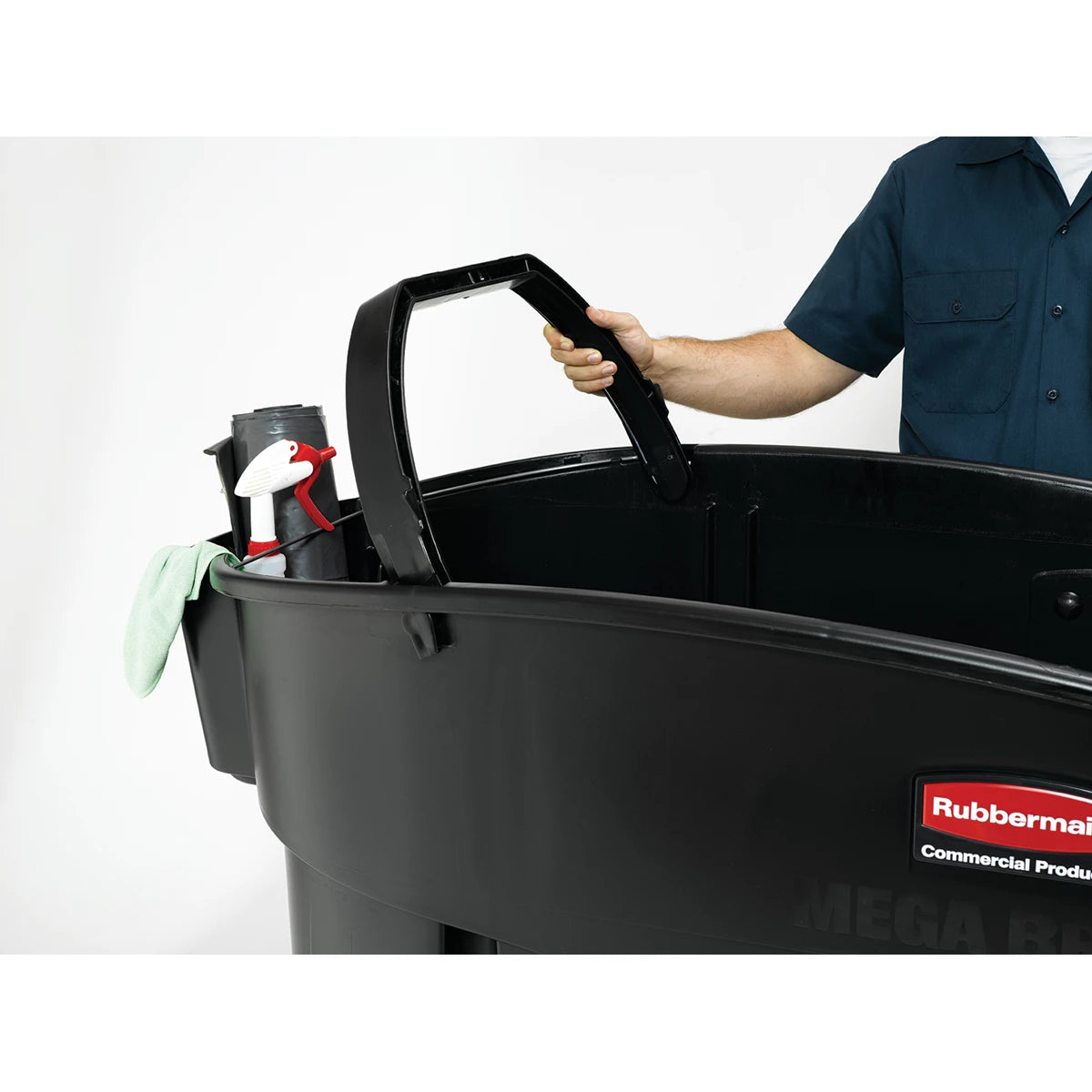Rubbbermaid 450L Executive Series Mega BRUTE Mobile Collector Black | FG9W7300BLA