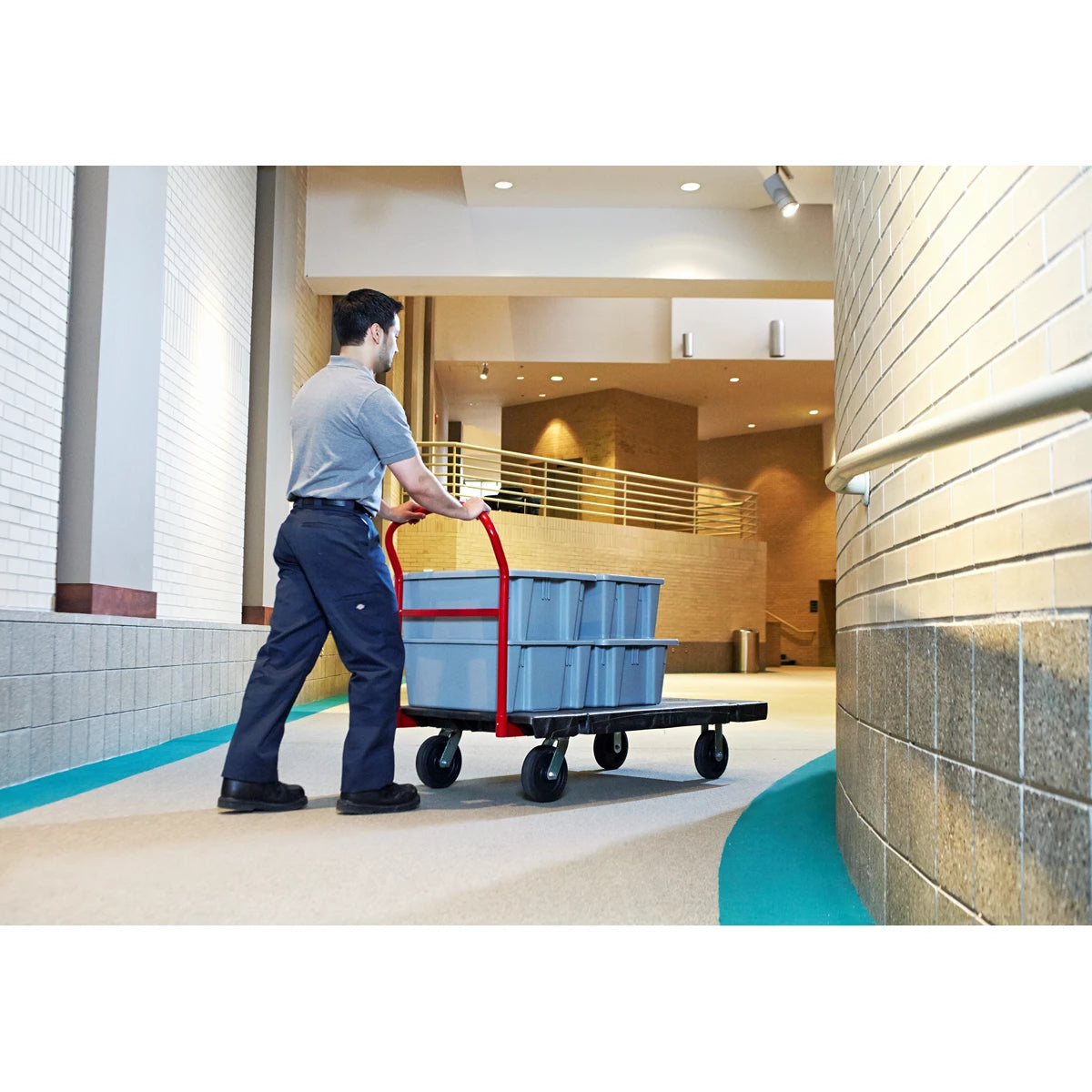 Rubbermaid Heavy Duty Platform Truck, 60cm x 122cm with 20cm TPR Castors | FG443600BLA