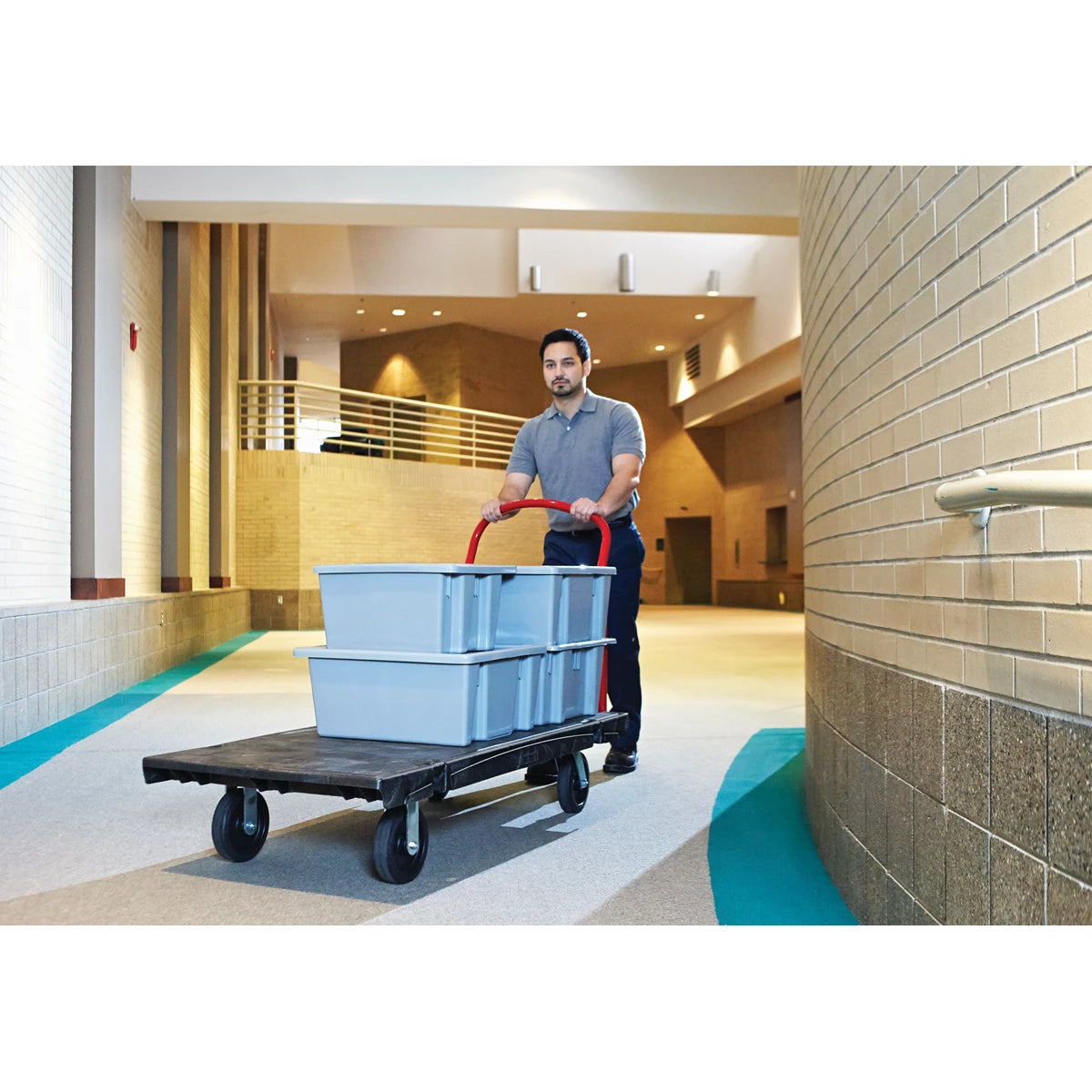 Rubbermaid Heavy Duty Platform Truck, 60cm x 122cm with 20cm TPR Castors | FG443600BLA