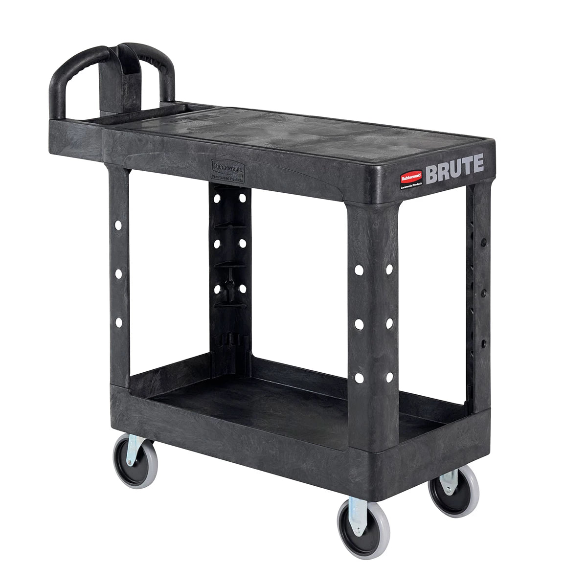 Rubbermaid Heavy Duty Flat Shelf Utility Cart Black Color | FG450500BLA