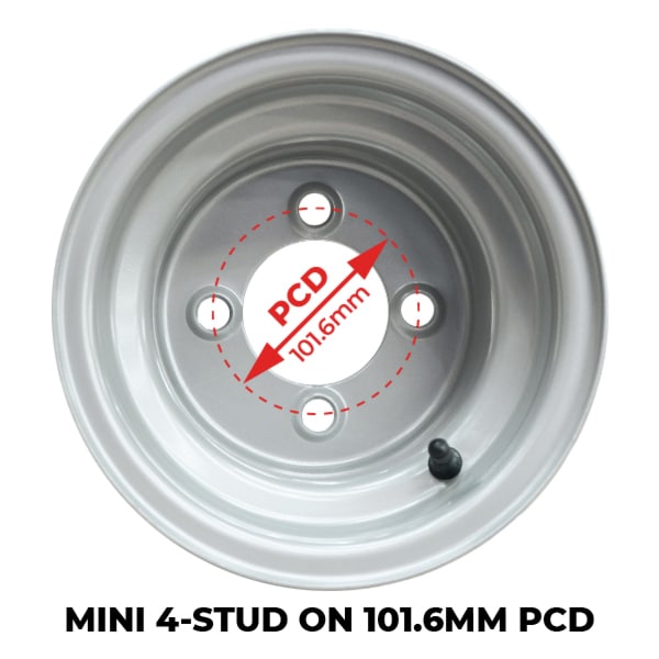 8' X 7" Steel Rim With Mini 4 On 101.6mm PCD Stud Pattern (RI08X700MN) image 2