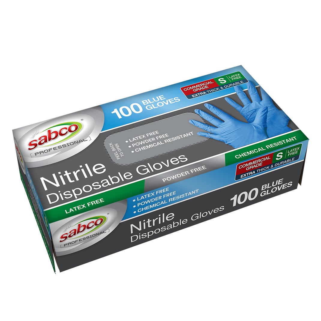 SABCO BLUE NITRILE GLOVES 100PK SML TGA ARTG ID 334715 (SABC-8004) image 0