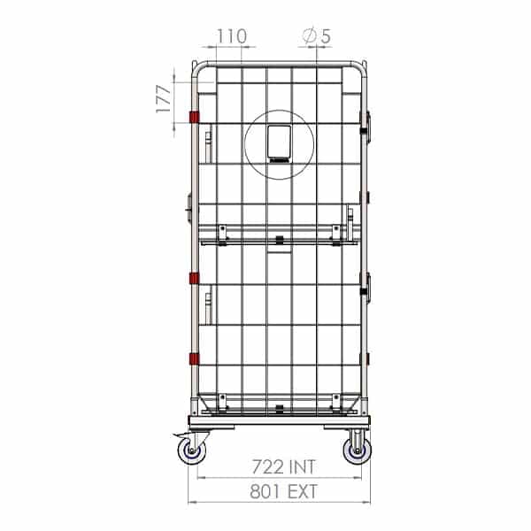 4 Sided Roll Cage with 2 Half Doors + 1 Full Door - Z Base (RCR411) image 2