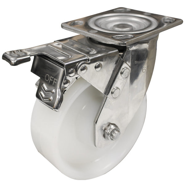 150mm Nylon Wheel 400kg Capacity Castor (S6380SLB) image 0