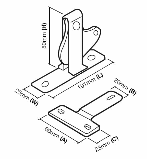D Latch With Striker Plate (GTR141) image 1