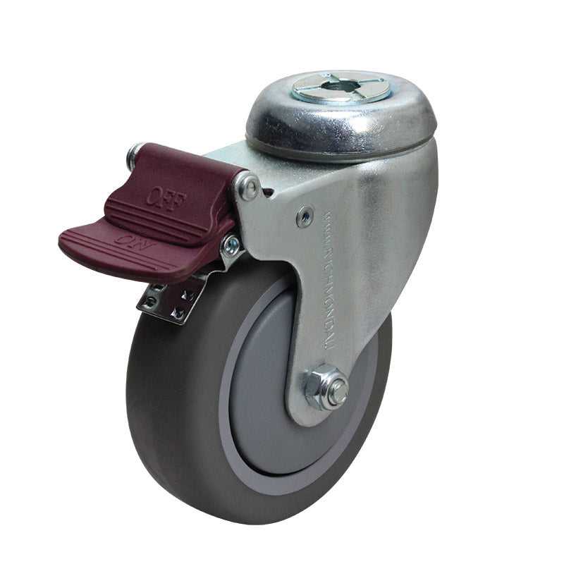 Richmond Castor Swivel with 100mm Institutional Rubber Wheel and Brake (S4080B) image 0