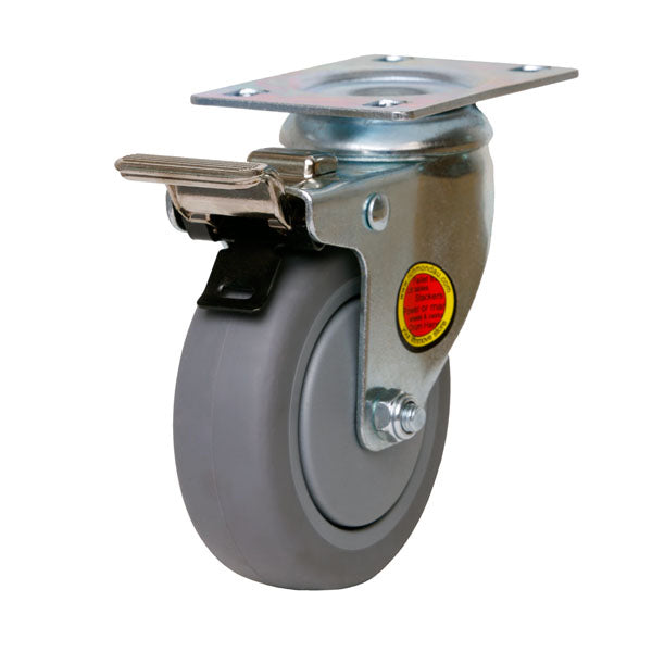 Richmond Castor Swivel with Institutional Rubber 75mm Wheel and Brake (S3312B) image 0