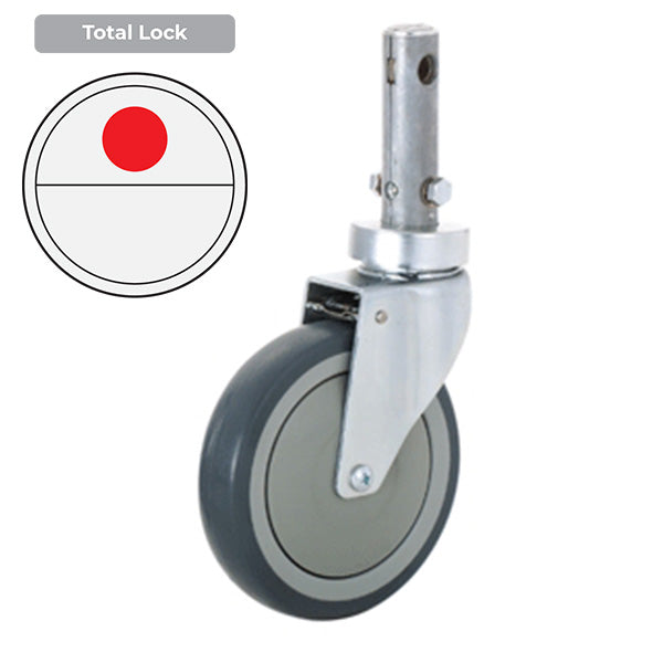 200mm Grey Rubber Wheel 120/100kg Capacity Medical Castor (S8293B) image 0