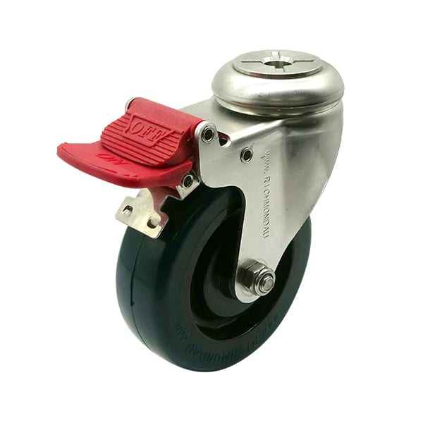 100mm Rebound Rubber Swivel Brake Castor (S4418B) image 0