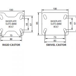 Richmond Castor Swivel with Polyurethane 100mm Wheel (S4044) image 1