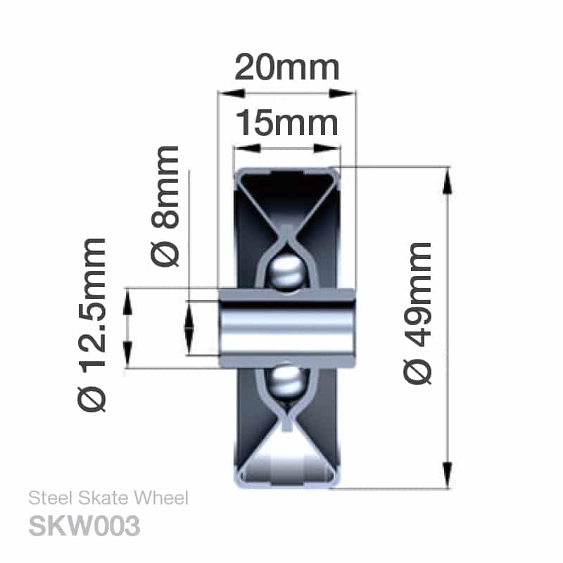 49mm Steel Skate Rail Wheel (SKW003) image 1