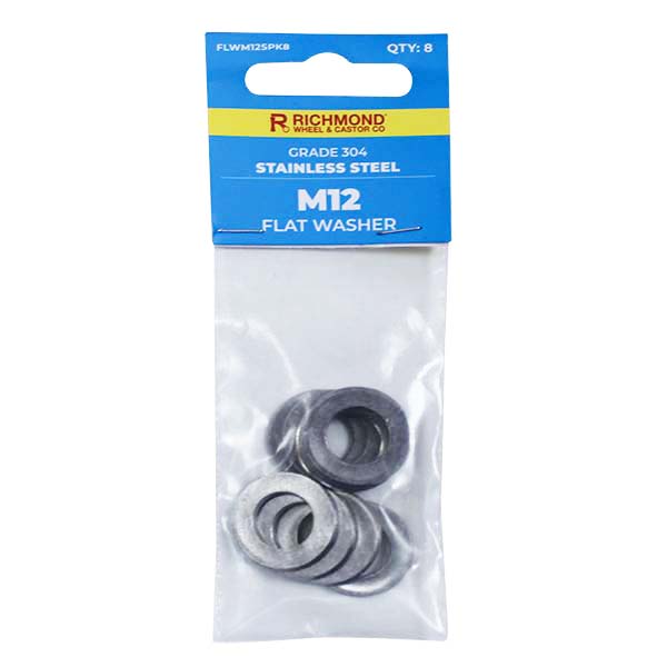 M12 Stainless Steel Flat Washer - 8 Pack (FLWM12SPK8) image 0