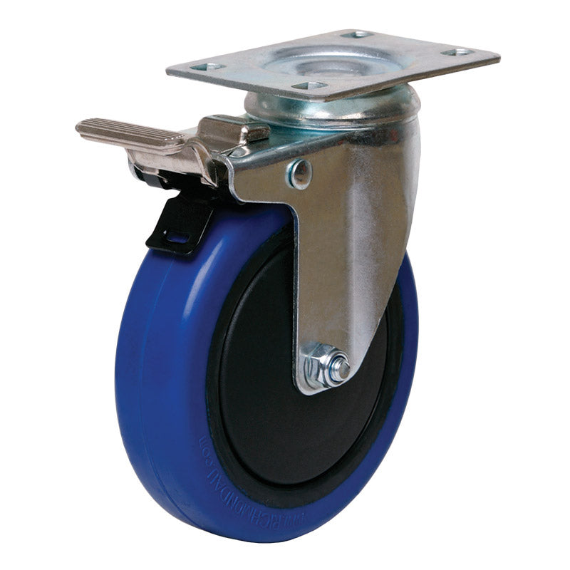 Richmond Castor Swivel with Rebound Rubber 125mm Wheel and Brake (S5504B) image 0