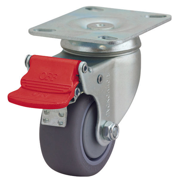 Richmond Castor Swivel with Institutional Rubber 75mm Wheel and Brake (S3104B) image 0