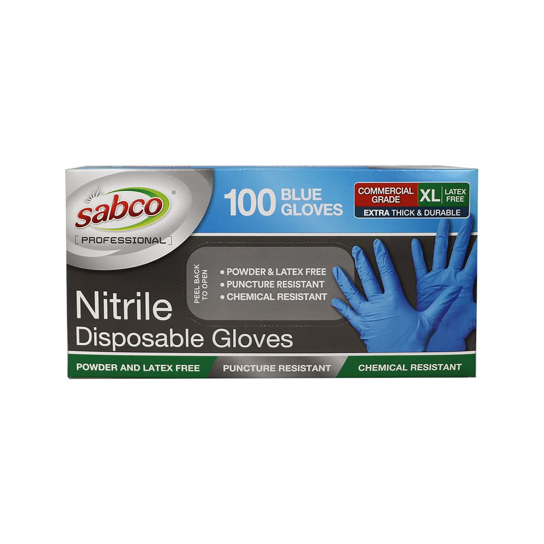 SABCO BLUE NITRILE GLOVES 100PK XL TGA ARTG ID 334715 (SABC-8007) image 3