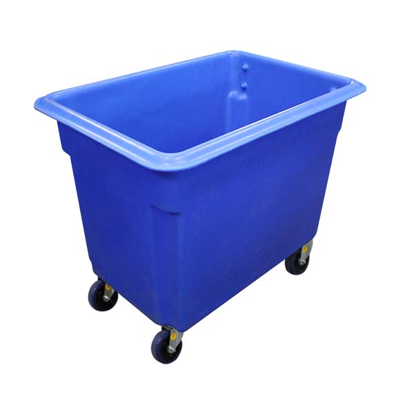 Blue 150L Tapered Rotationally Moulded Plastic Tub (RTR150BLU) - 125mm Reb Rubber 2x Rigid and 2x Swivel image