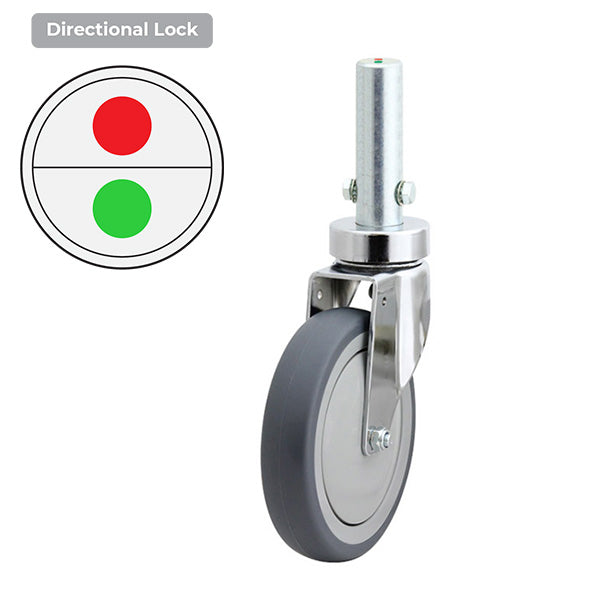 Richmond Castor Swivel with 150mm Grey Rubber Tyred Wheel with Directional Lock and Central Locking Castor (S6293D) image 0