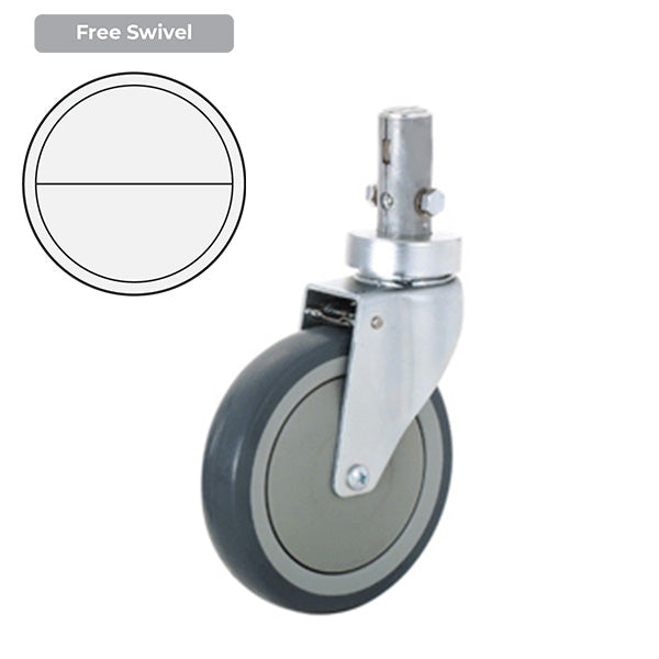 200mm Grey Rubber Wheel 120/100kg Capacity Medical Castor (S8293) image 0