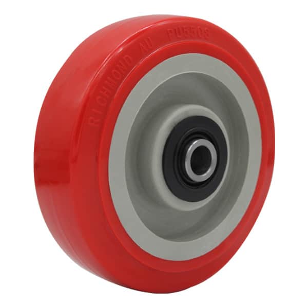 125mm Polyurethane Tyred Nylon Centred Wheel | 1/2" Axle Diameter (PU5508-50) image 0
