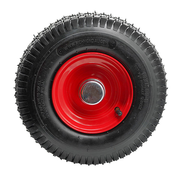 320mm Steel Centred Offset Pneumatic Wheel | 1" Axle Diameter (PN1276-1BB) image 2